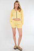Yellow Corset Fit Hooded Short Set