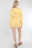 Yellow Corset Fit Hooded Short Set