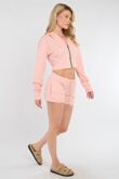 Pink Corset Fit Hooded Short Set