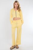 Yellow Corset Fit Hoodie With Straight Leg Trouser