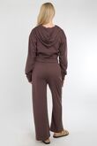 Brown Corset Fit Hoodie With Straight Leg Trouser