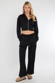 Black Corset Fit Hoodie With Straight Leg Trouser