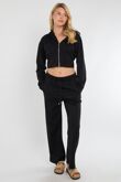 Black Corset Fit Hoodie With Straight Leg Trouser
