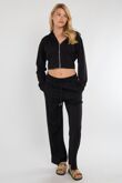 Black Corset Fit Hoodie With Straight Leg Trouser
