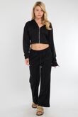 Black Corset Fit Hoodie With Straight Leg Trouser