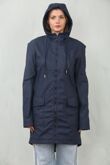 Navy Waterproof Hooded Raincoat Jacket