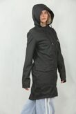 Black Waterproof Hooded Raincoat Jacket