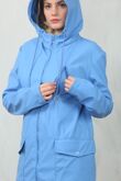 Blue Waterproof Hooded Raincoat Jacket