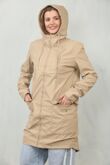 Beige Waterproof Hooded Raincoat Jacket