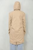 Beige Waterproof Hooded Raincoat Jacket
