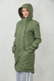 Olive Waterproof Hooded Raincoat Jacket