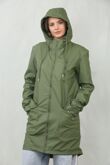 Olive Waterproof Hooded Raincoat Jacket