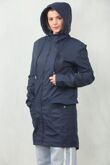 Navy Waterproof Hooded Raincoat Jacket