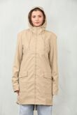 Beige Waterproof Hooded Raincoat Jacket