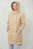 Beige Waterproof Hooded Raincoat Jacket