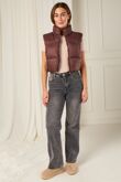 Wine Lightweight Quilted Zip-Up Gilet