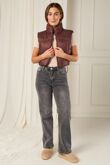 Wine Lightweight Quilted Zip-Up Gilet