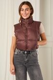 Wine Lightweight Quilted Zip-Up Gilet