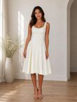 Chic Sleeveless Skater A-Line Midi Dress