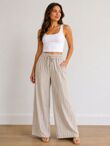 Elasticated Waist Striped Drawstring Trouser