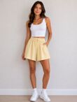 Elasticated Waist Striped Drawstring Short
