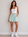 Elasticated Waist Striped Drawstring Short