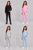 Kids Girls Round Neck Sweatshirt With Bottom Tracksuits