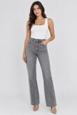 Grey High Waist Straight Leg Denim Jeans