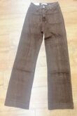 Brown High Waist Studded Utility Pocket Wide Leg Jeans