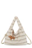 Fluffy Large Hobo Bag With Dog Charm