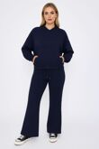 Navy Bomber Sweatshirt With Flared Trouser
