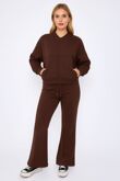 Chocolate Bomber Sweatshirt With Flared Trouser