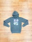 Charcoal Oversized Printed Pullover Fleece Hoodie