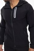 Black Softshell Hooded Windbreaker Jacket With Jogger