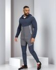 Slate Grey Gray Softshell Hooded Windbreaker Jacket With Jogger