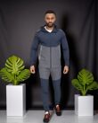 Slate Grey Gray Softshell Hooded Windbreaker Jacket With Jogger