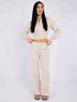 Oatmeal Corset Fit Sweatshirt With Straight Leg Trouser