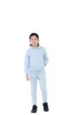 Kids Boys Plain Fleece Pullover Hooded Tracksuit