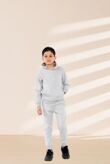 Bleach Grey Kids Plain Fleece Pullover Hooded Tracksuit