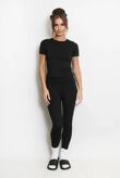 Black  Active Short Sleeve Top And Legging Co-Ord Set