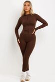 Chocolate Active Top And Legging Energy Gym Set