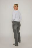 Bleach Grey Ribbed Molly Button Through Top