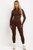 Chocolate Active Top And Legging Energy Gym Set