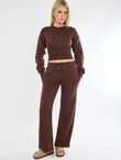 Chocolate Corset Fit Sweatshirt With Straight Leg Trouser