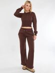 Chocolate Corset Fit Sweatshirt With Straight Leg Trouser