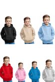 Kids Casual Fleece Pullover Plain Hoodie