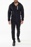 Black Softshell Hooded Windbreaker Jacket With Jogger