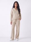 Hooded Military Zip-Up Detail Jogger Tracksuit Set