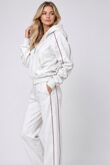 Navy Hooded Zip-Up & Stripe Detail Jogger Tracksuit Set