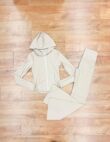 Beige Active Zipped Jacket With Flare Trouser